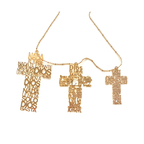 Tres cruces de oración de goldfilled con cadena