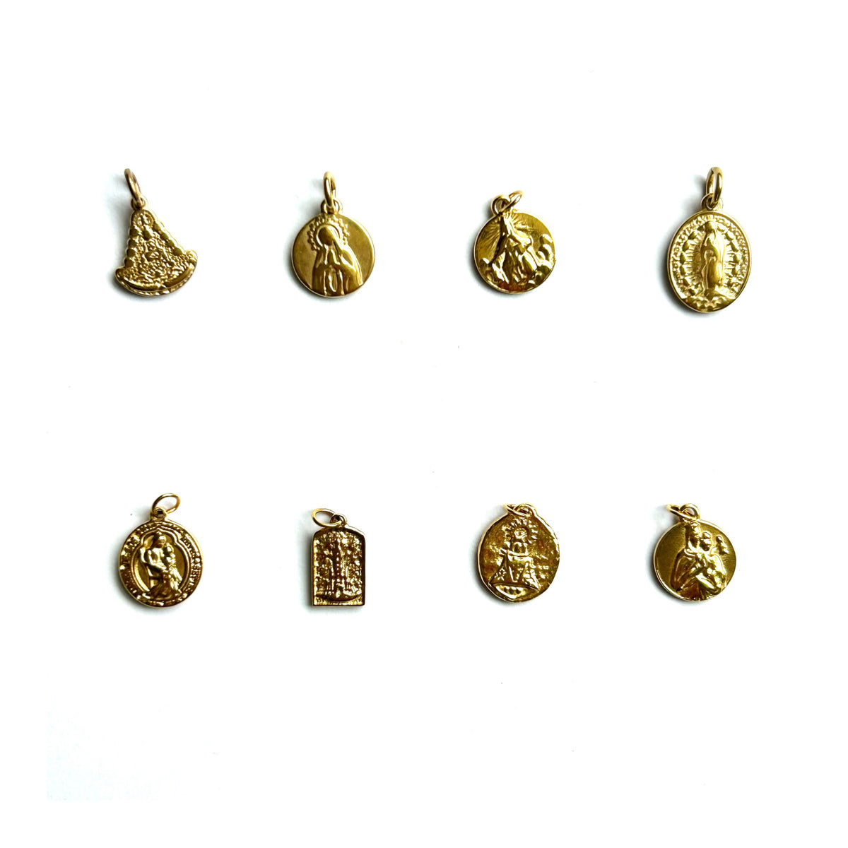 Medallitas de vírgenes de acero dorado para la pulsera adaptable